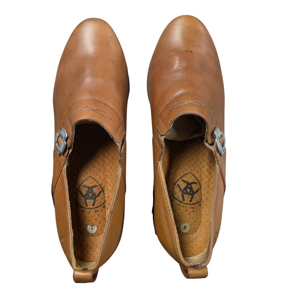 Ariat 52321 Womens 8 Brown Leather Buckle Clogs Western Equestrian Shoes
